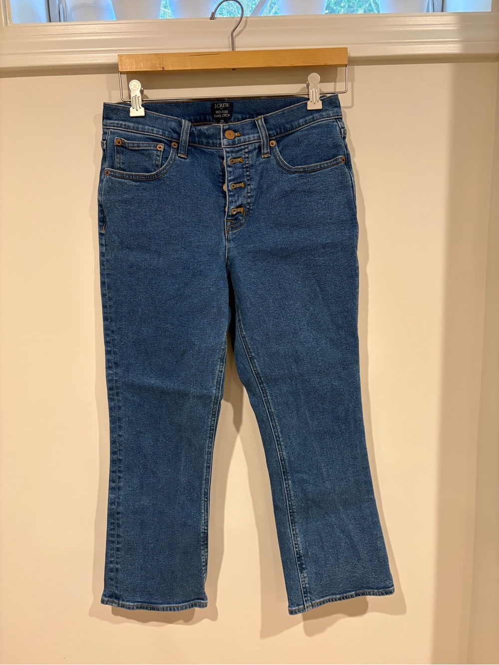 J. Crew Medium Blue High-Rise Flare Jeans
